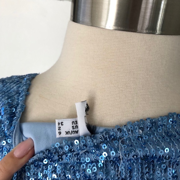 Princess Polly Dancing Queen Blue Sequin Dress - Picture 7 of 8